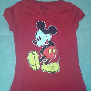 red mickey mouse t shirt